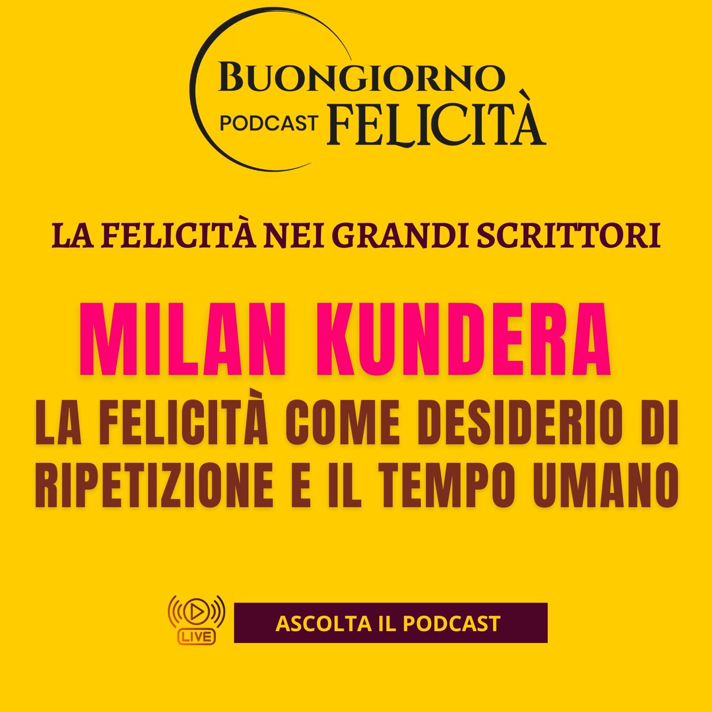 #1429 - Milan Kundera La felicità come desiderio di ripetizione e il tempo umano | Buongiorno Felicità episode artwork