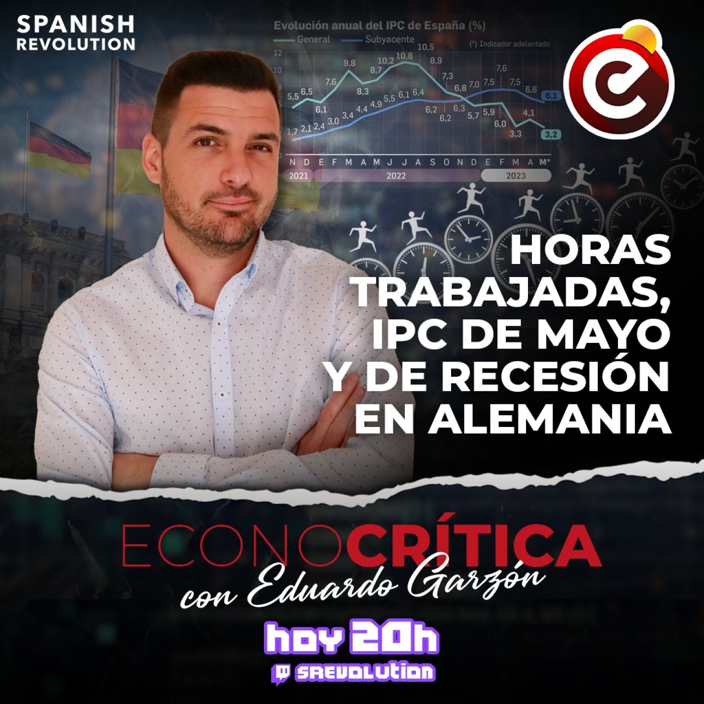Econocrítica 1x20 Completo-Termina la inflación+bulo las horas trabajadas+alemania en recesión+bulos MarcVidal y Rallo