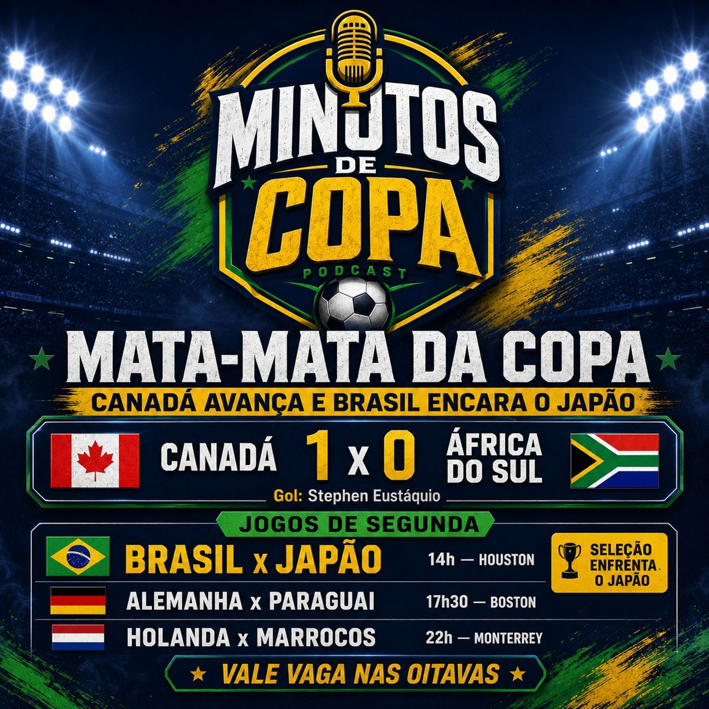 Canadá elimina África do Sul e Brasil encara Japão no mata-mata | Copa do Mundo 2026 episode artwork
