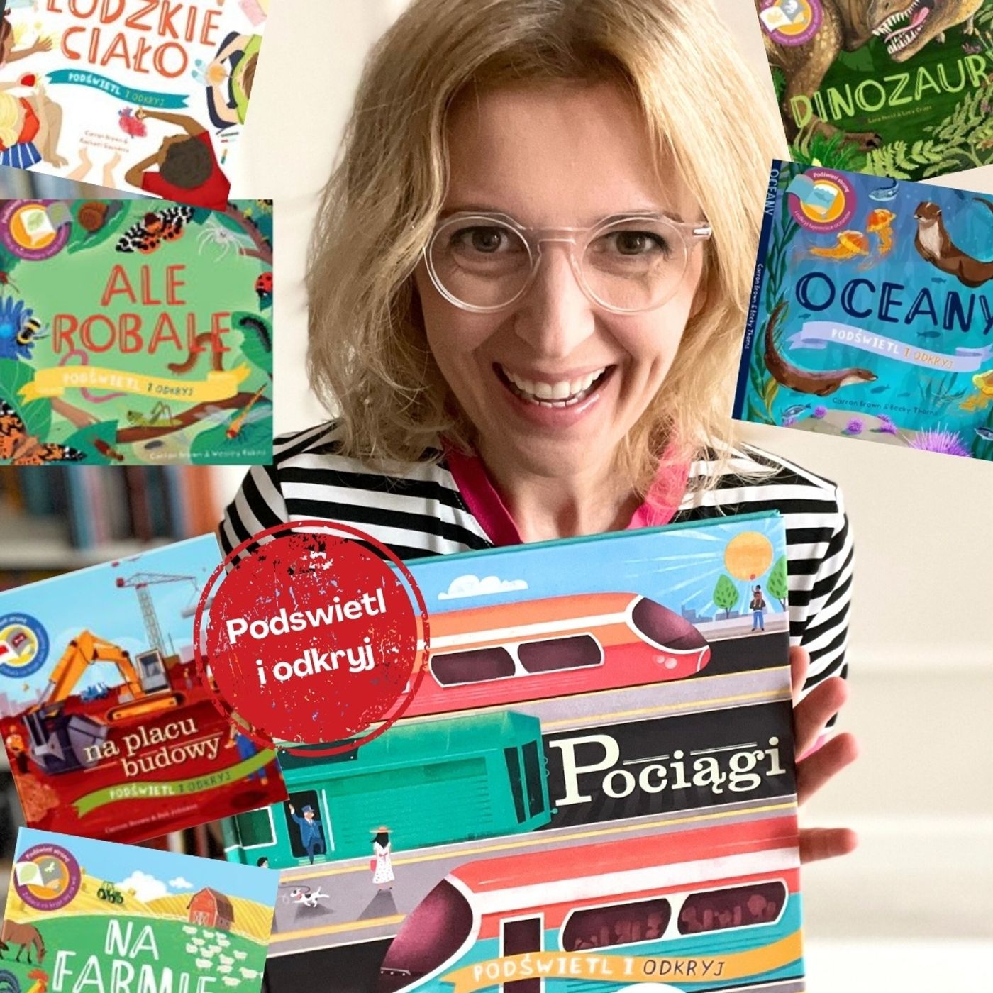 „Pociągi”. Seria Podświetl i odkryj. Książki dla dzieci 3-6 lat