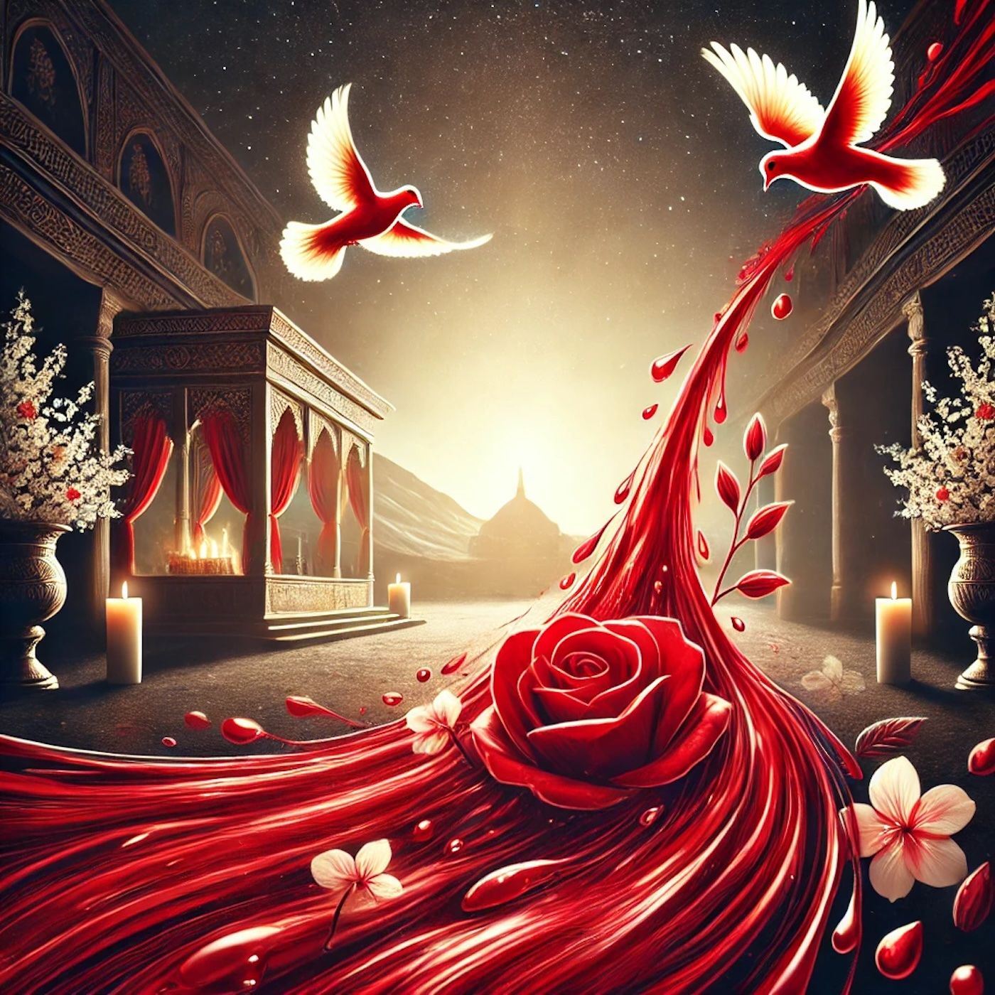 "Blood is a symbol of violence, suffering, and death." episode artwork