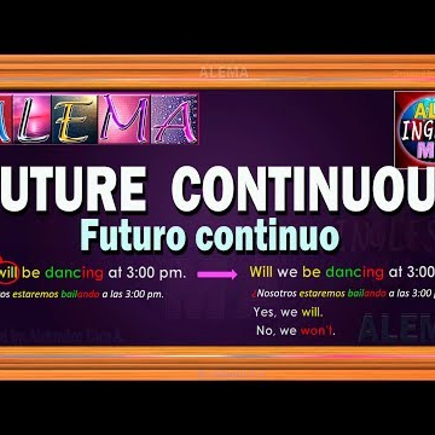 32. Futuro Continuo En Ingles O Futuro Progresivo - Oraciones Con Future Continuous Lección # 34