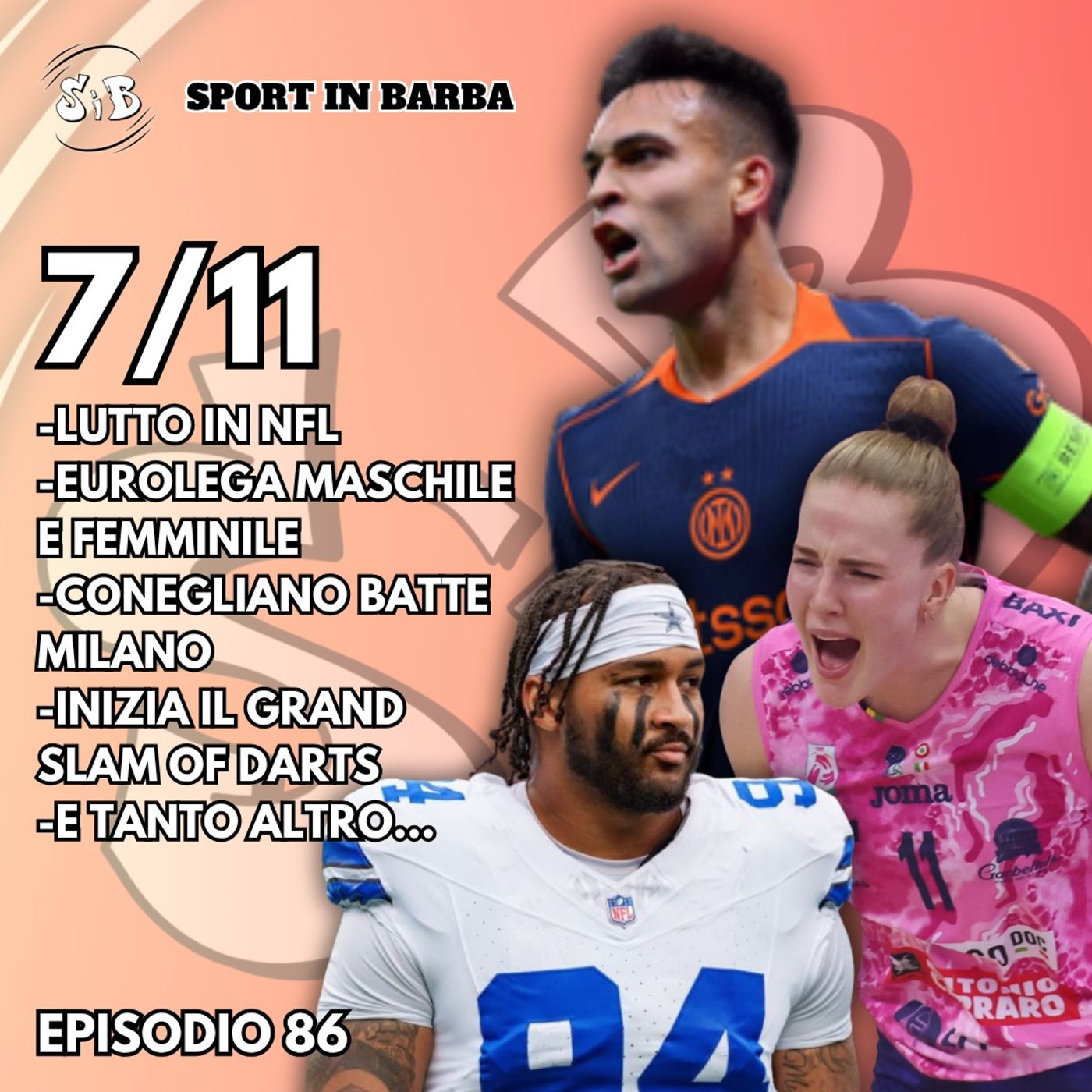 Episodio 86: Serate di CHAMPIONS; Lutto in NFL; CONEGLIANO batte Milano; al via il GRAND SLAM OF DARTS
