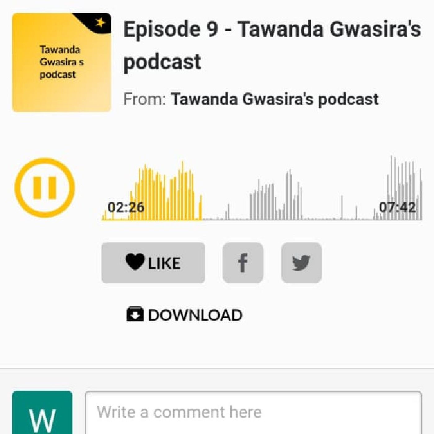 Episode 11 - Tawanda Gwasira's podcast