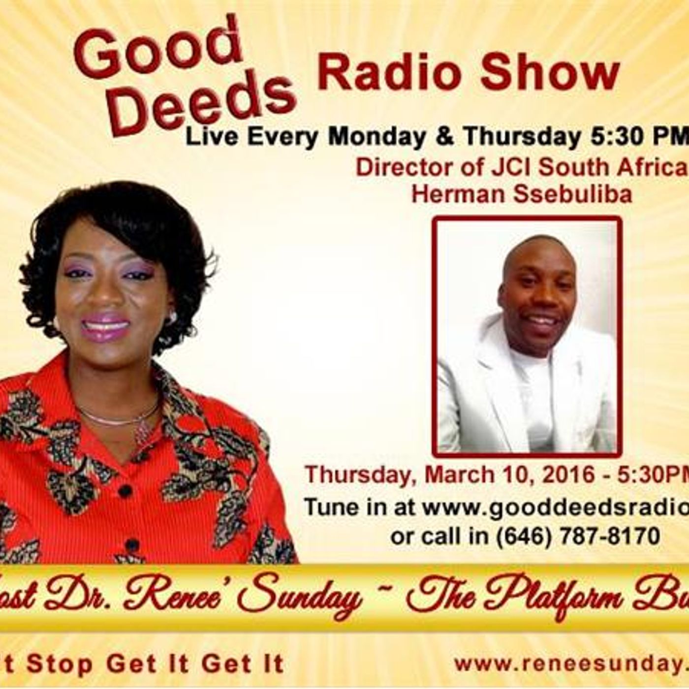 Director of JCI South Africa- Herman Ssebuliba shares on Good Deeds episode artwork