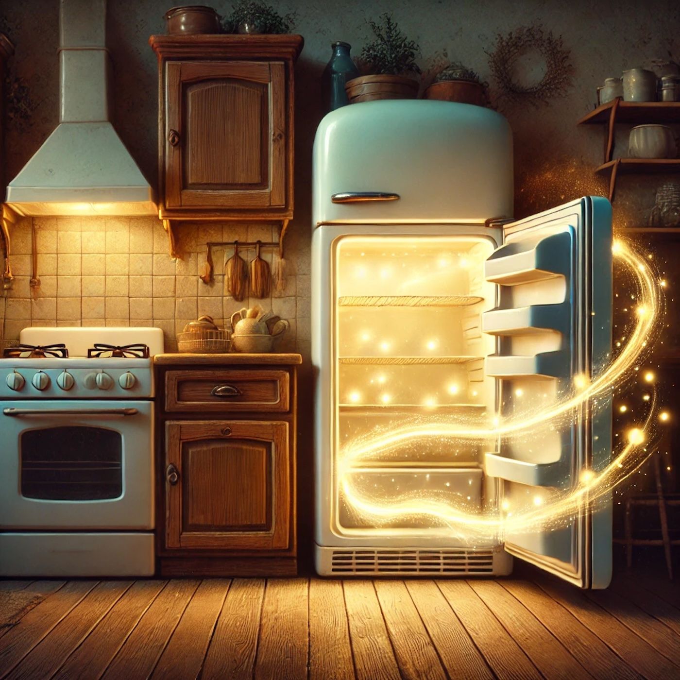 "Leftovers in their less visible form are called memories. Stored in the refrigerator of the mind and the cupboard of the heart." episode artwork