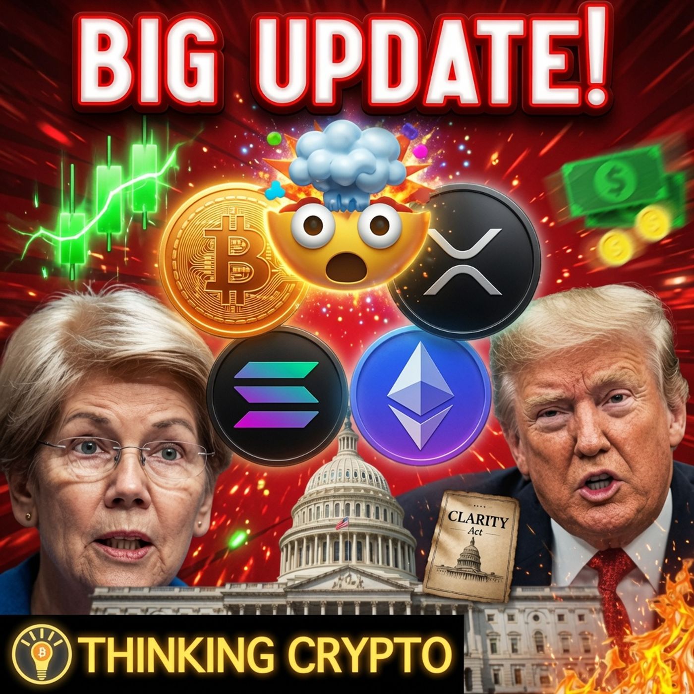 CLARITY ACT SHOWDOWN! ELIZABETH WARREN VS TRUMP ETHICS! BIG BITCOIN COLDCARD HACK!