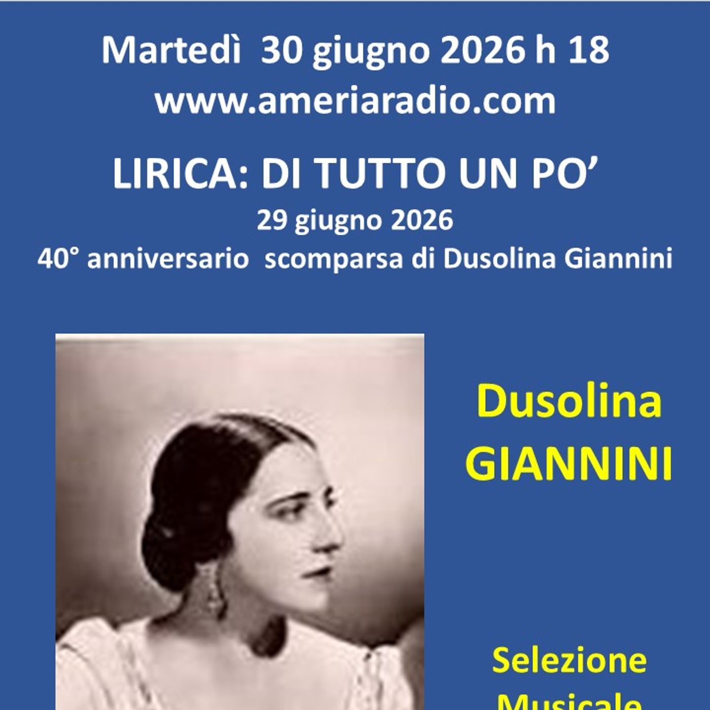 Lirica di tutto un po' - Dusolina Giannini episode artwork