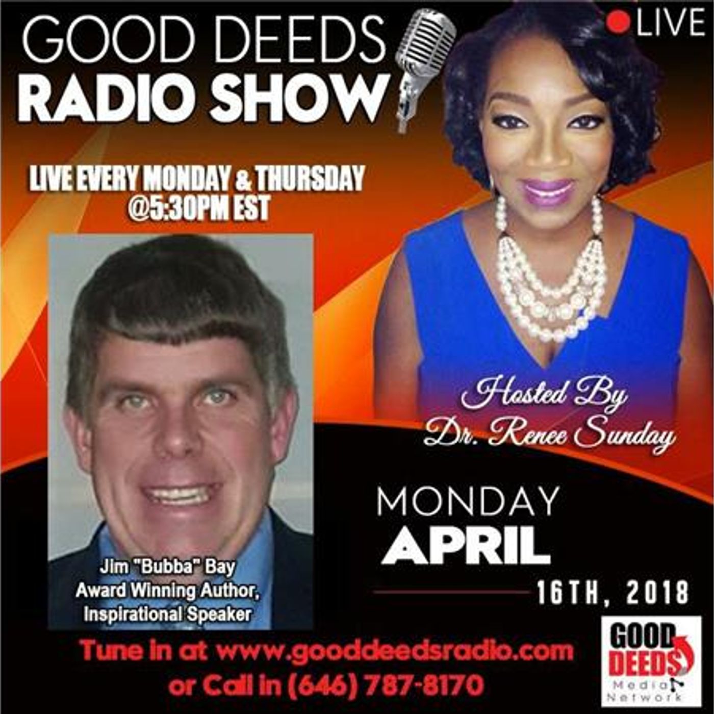 Jim "Bubba" Bay Award-winning Author, Inspirational Speaker on Good Deeds Radio episode artwork