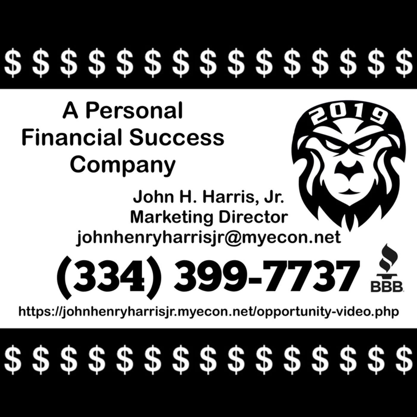 Join my money team today, for those seeking, personal financial success...