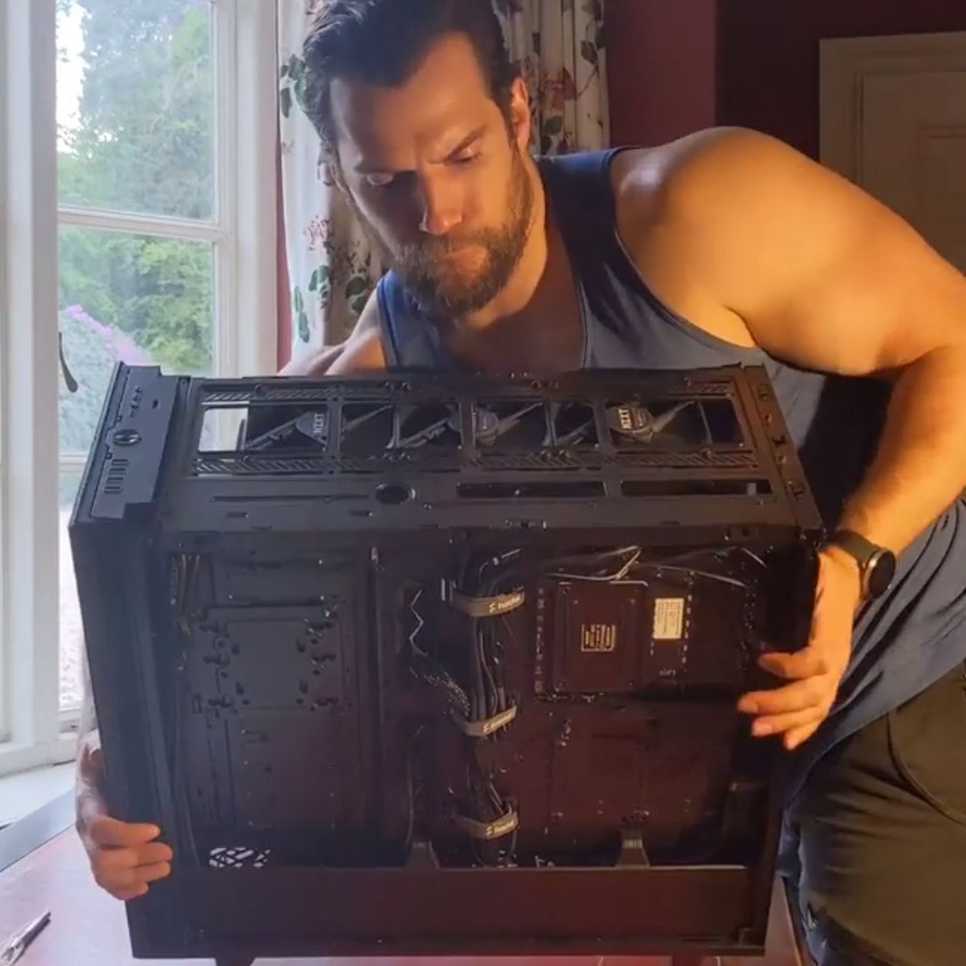 Henry Cavill did a really good job building his first gaming PC episode artwork