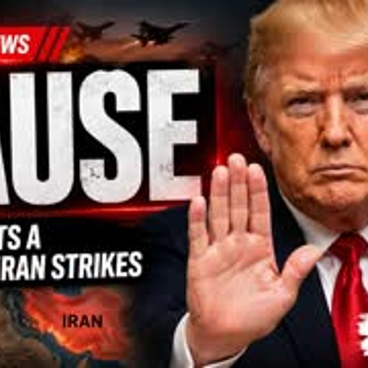 TRUMP PAUSES IRAN STRIKES episode artwork