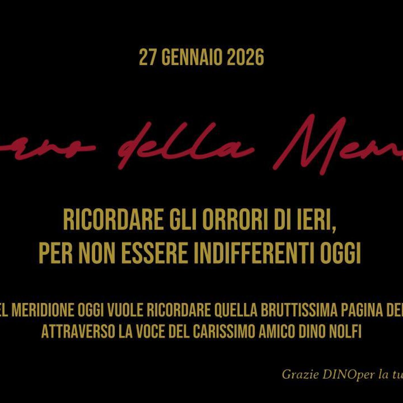 «Il 900. Viaggio nella storia» fatti, Personaggi, Avvenimenti: 27 gennaio 2026 “Giorno della Memoria” Ricordare gli orrori di ieri, per non episode artwork
