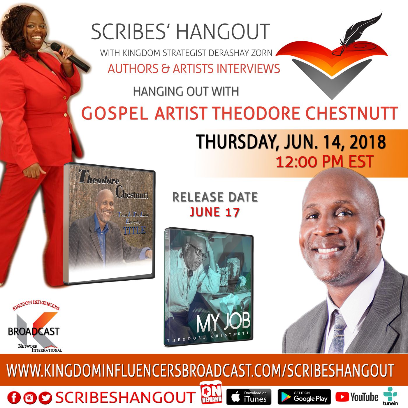 Scribe's Hangout welcome Gospel Recording Artist Theodore Chestnutt