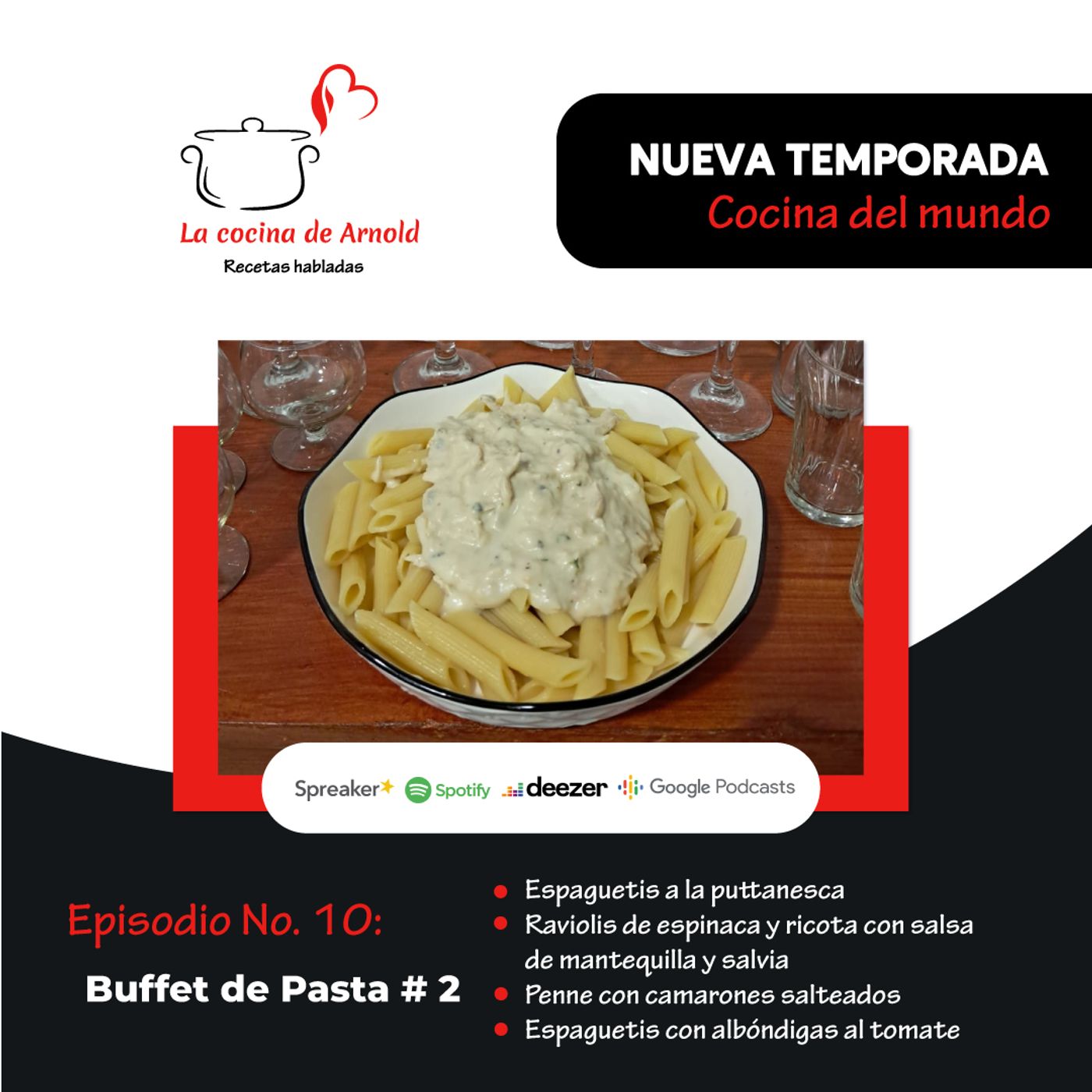 Temporada Cocina del mundo. Episodio No. 10: Buffet de Pastas No. 2