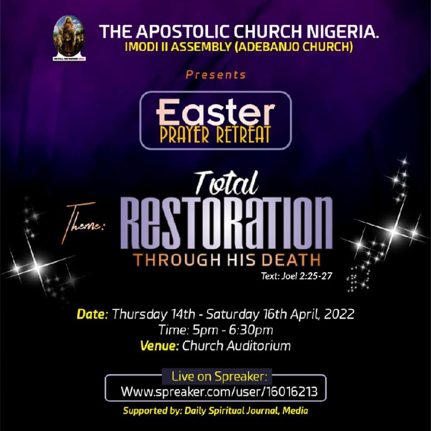 EASTER PRAYER RETREAT: TOTAL RESTORATION THROUGH HIS DEATH, Vol. 2 episode artwork