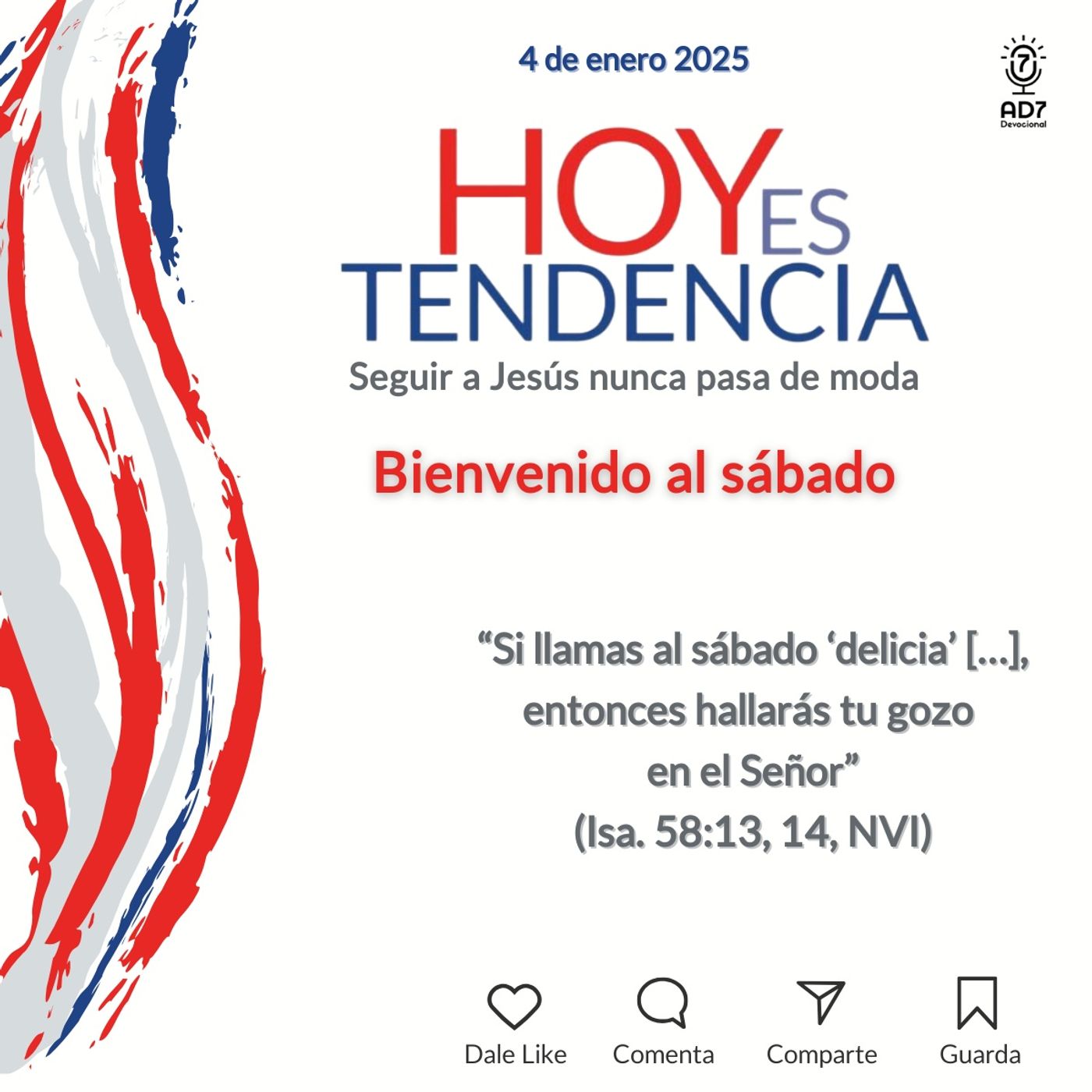Bienvenido al sábado ~ Devocional de Jóvenes ~ 4 de enero 2025