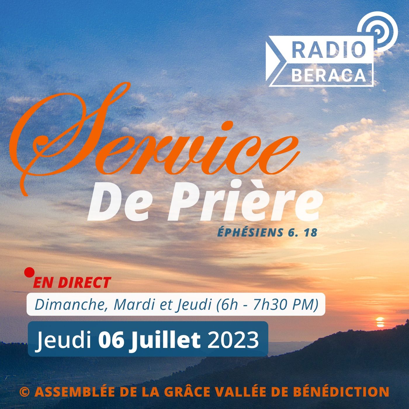 Jeudi 06 juillet 2023.- Service de prière episode artwork