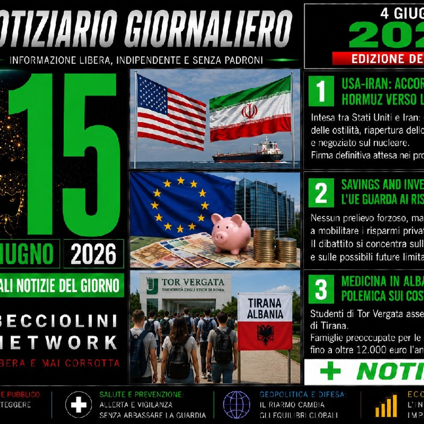 CAPIRE PRIMA DI CREDERE | Notiziario del mattino - dell' 15 Giugno 2026 episode artwork