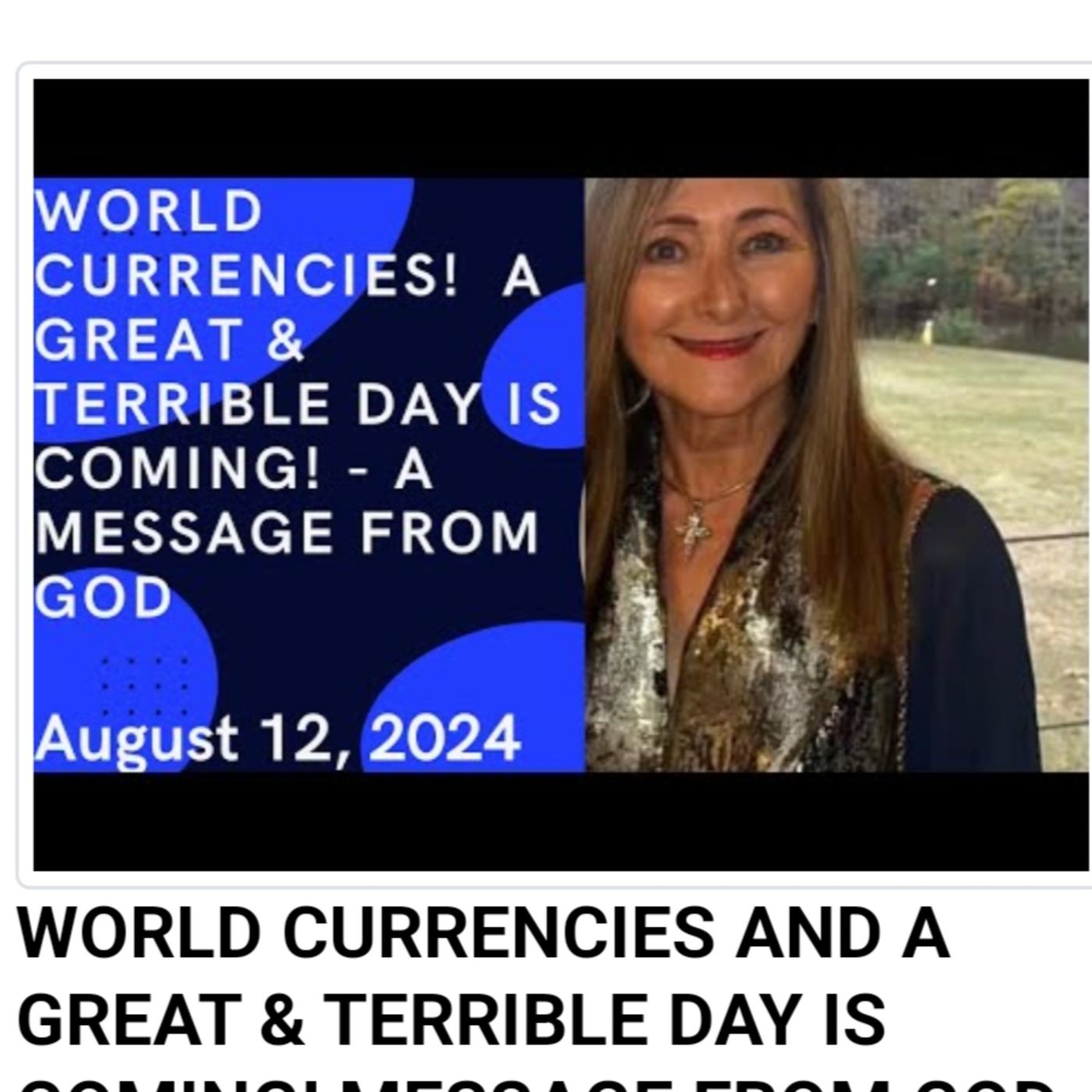 WORLD CURRENCIES AND A GREAT & TERRIBLE DAY IS COMING! MESSAGE FROM GOD - AUGUST 12, 2024 episode artwork