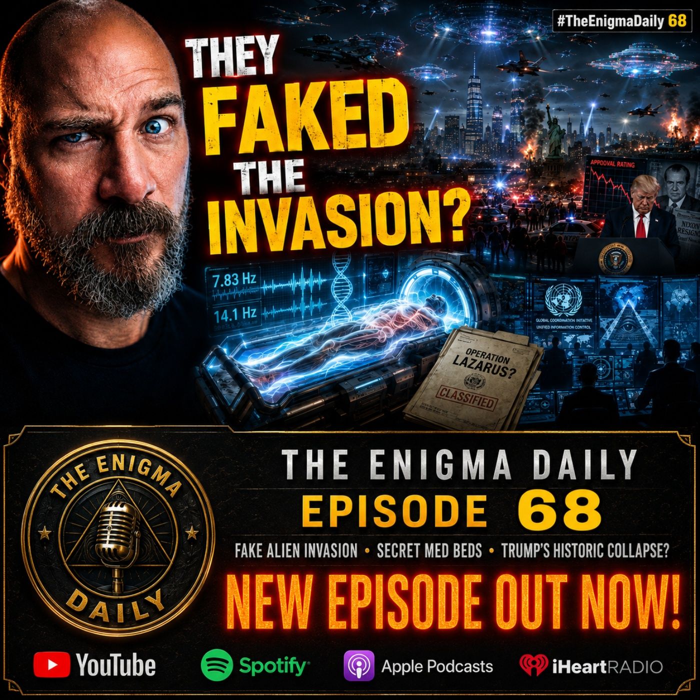 Fake Alien Invasion, Secret Med Beds & Trump’s Historic Collapse? — The Enigma Daily cover