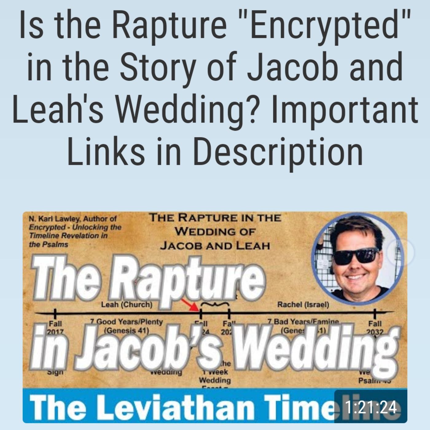 Is the Rapture "Encrypted" in the Story of Jacob and Leah's Wedding? Important Links in Description episode artwork