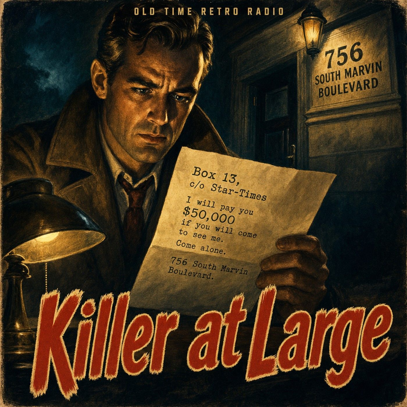 Box 13 - "Killer at Large" (Old Time Radio, 2012) episode artwork