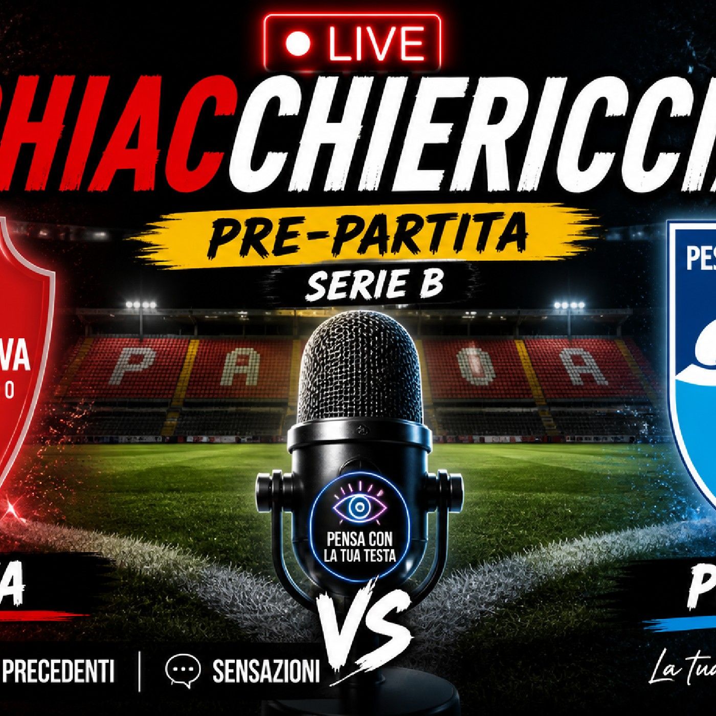 🔴CHIACCHIERICCIA  - PrE pArTitA  Padova - Pescara Calcio  🐬❤️ episode artwork