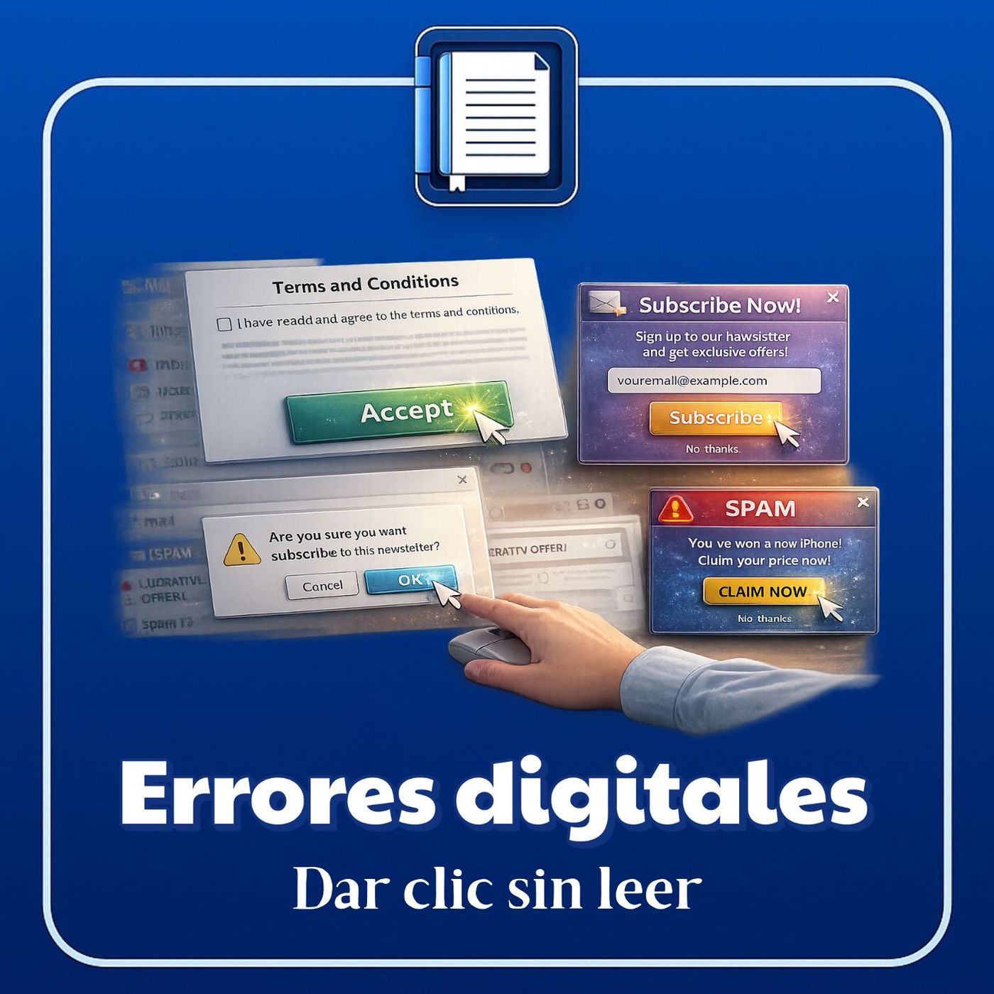 Errores digitales. Dar clic sin leer