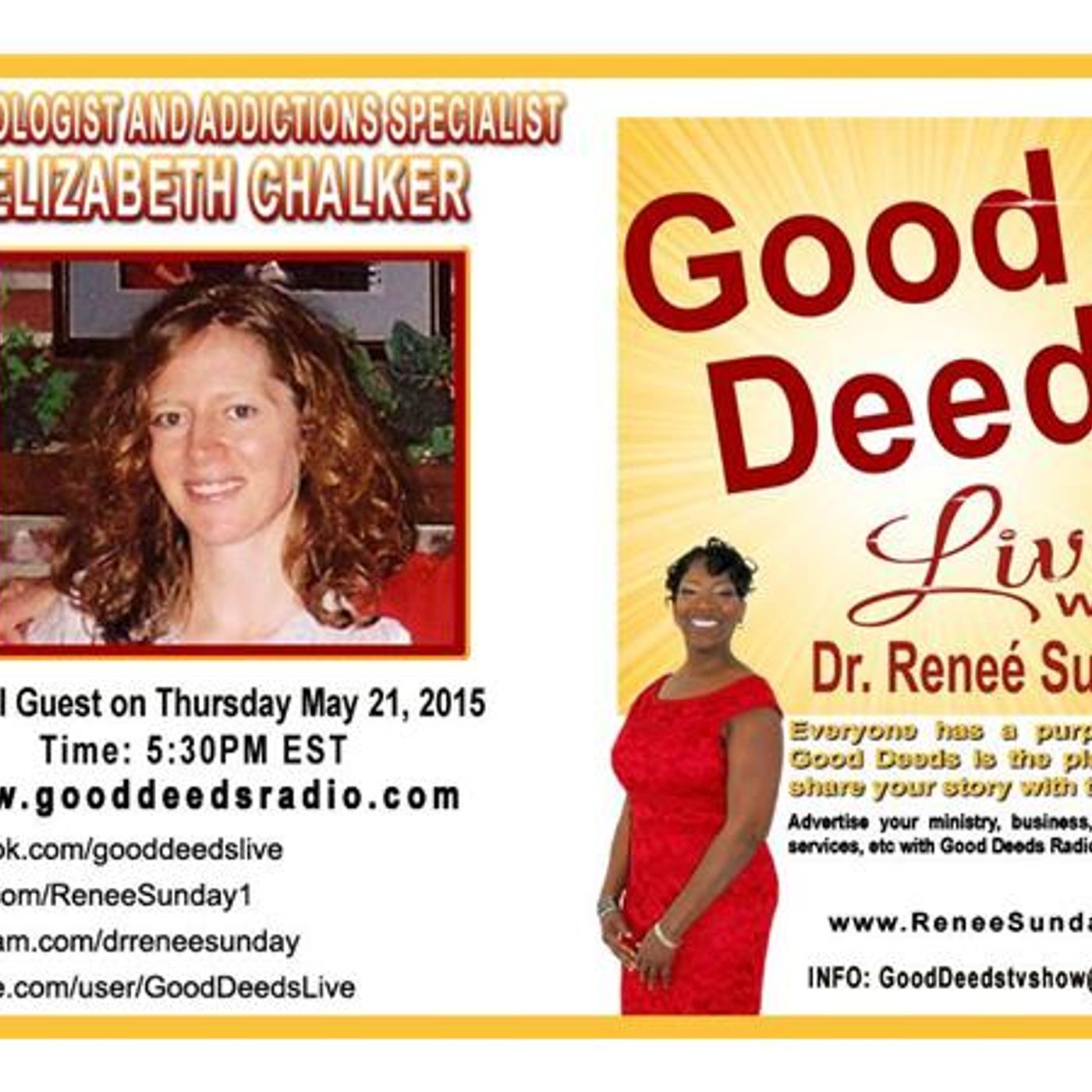Psychologist & Addictions Specialist Elizabeth Chalker stops by Good Deeds episode artwork
