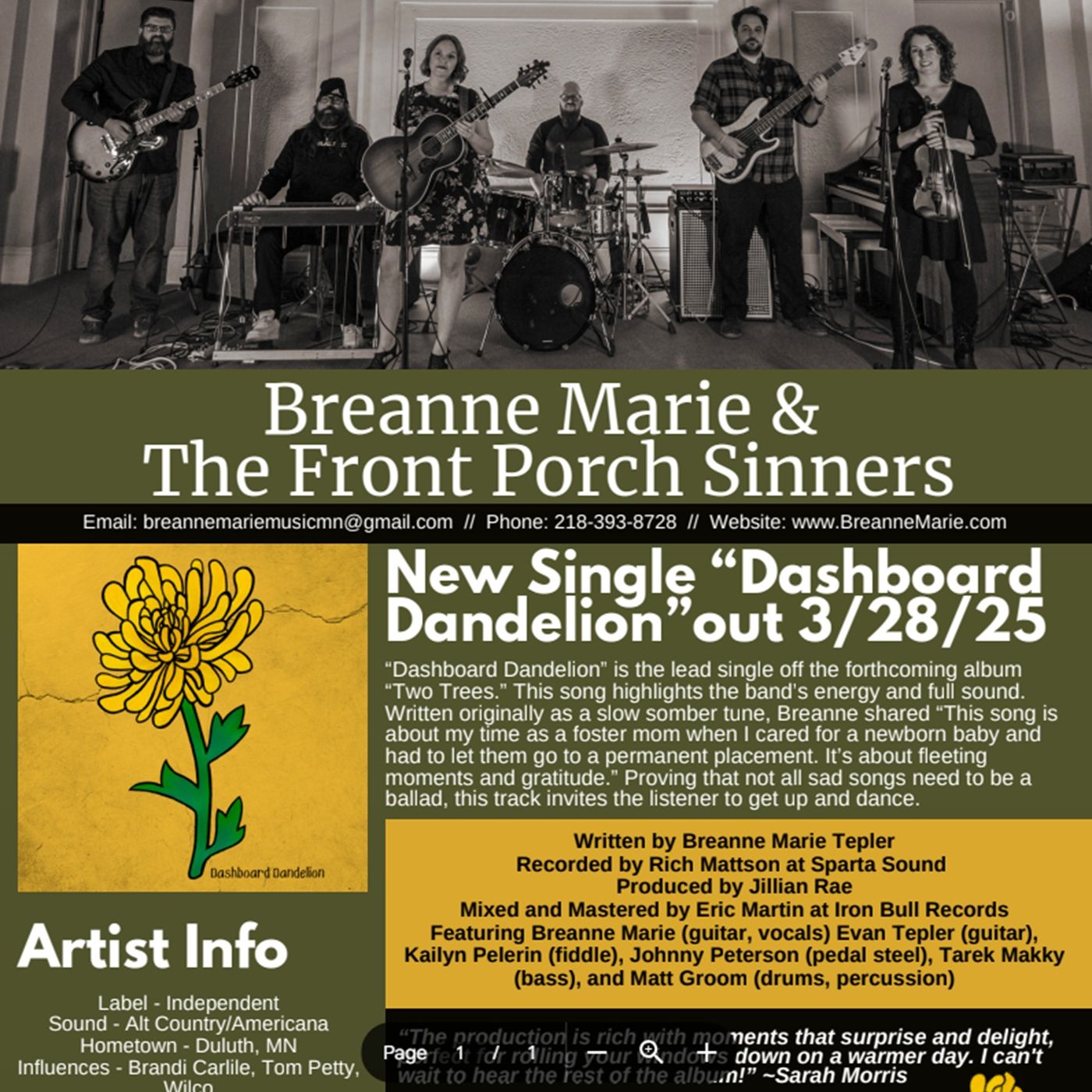 Ep 478 Breanne Marie (of Breanne Marie and the Front Porch Sinners)