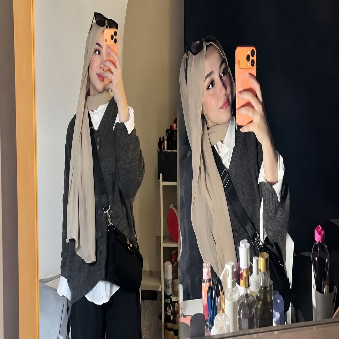 🛍️🤍 ديما كام تتألق بإطلالة أنيقة بالحجاب خلال جولة التسوق! 😍🎀✨