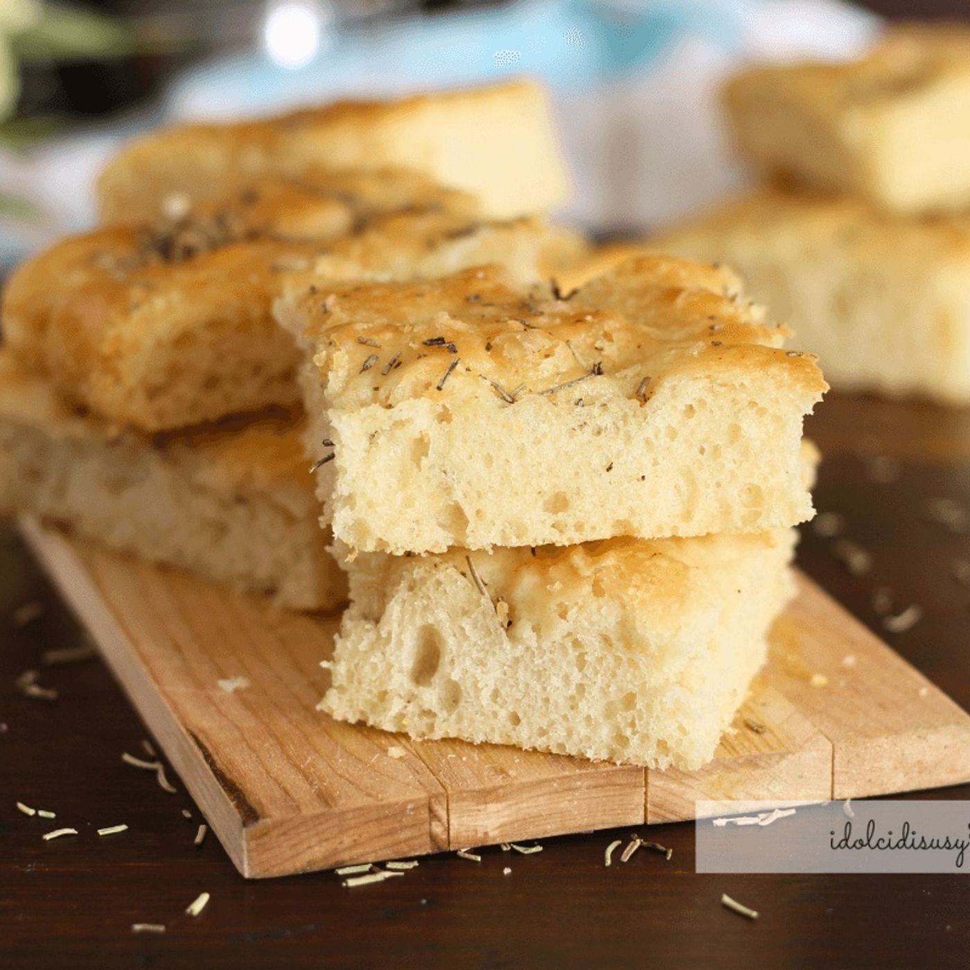 Focaccia bianca alta e soffice