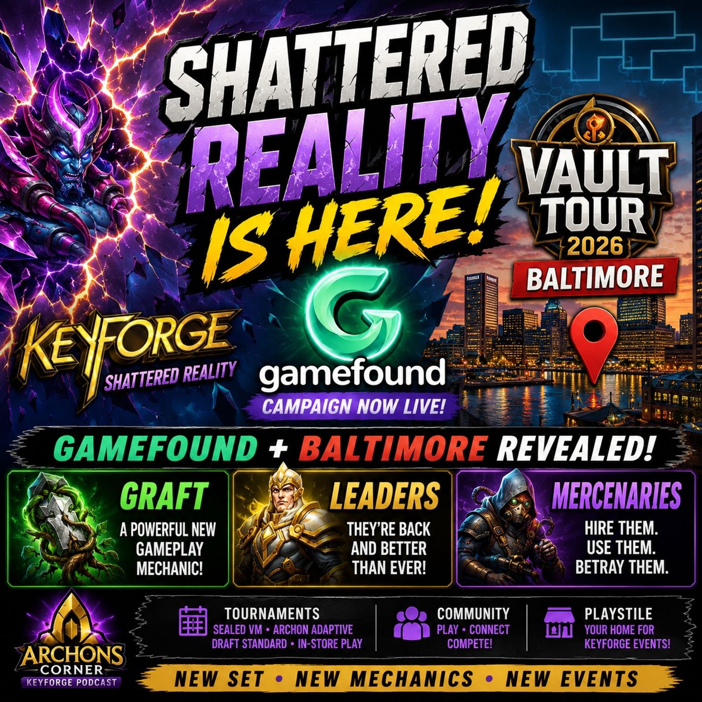 KeyForge Shattered Reality is HERE! Gamefound Launch, Baltimore & Playstile Updates episode artwork