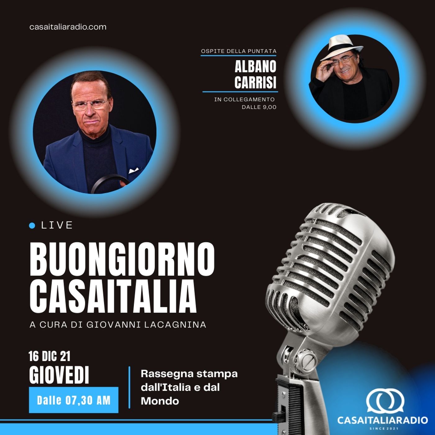 Intervista con Albano Carrisi -  BUONGIORNO CASA ITALIA RADIO (16.11.2021) episode artwork
