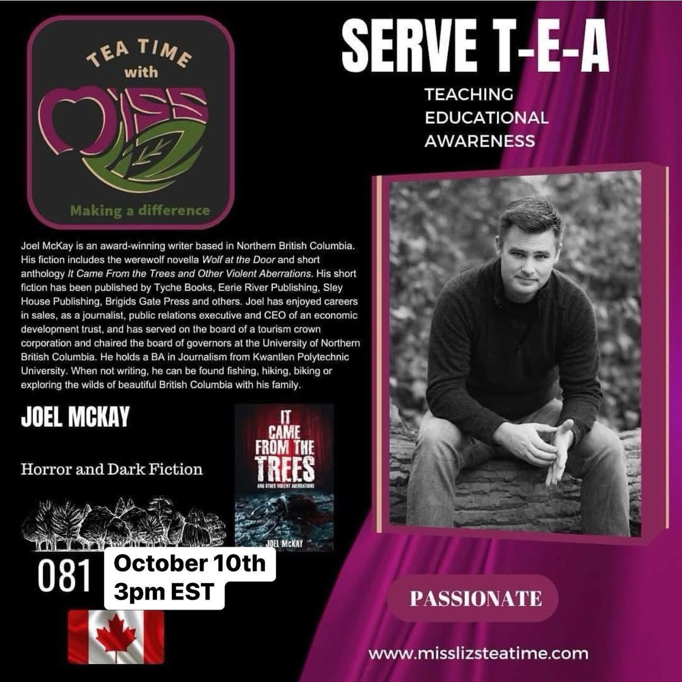 Teatime with Miss Liz T-E-A Open Discussion Joel McKay episode artwork