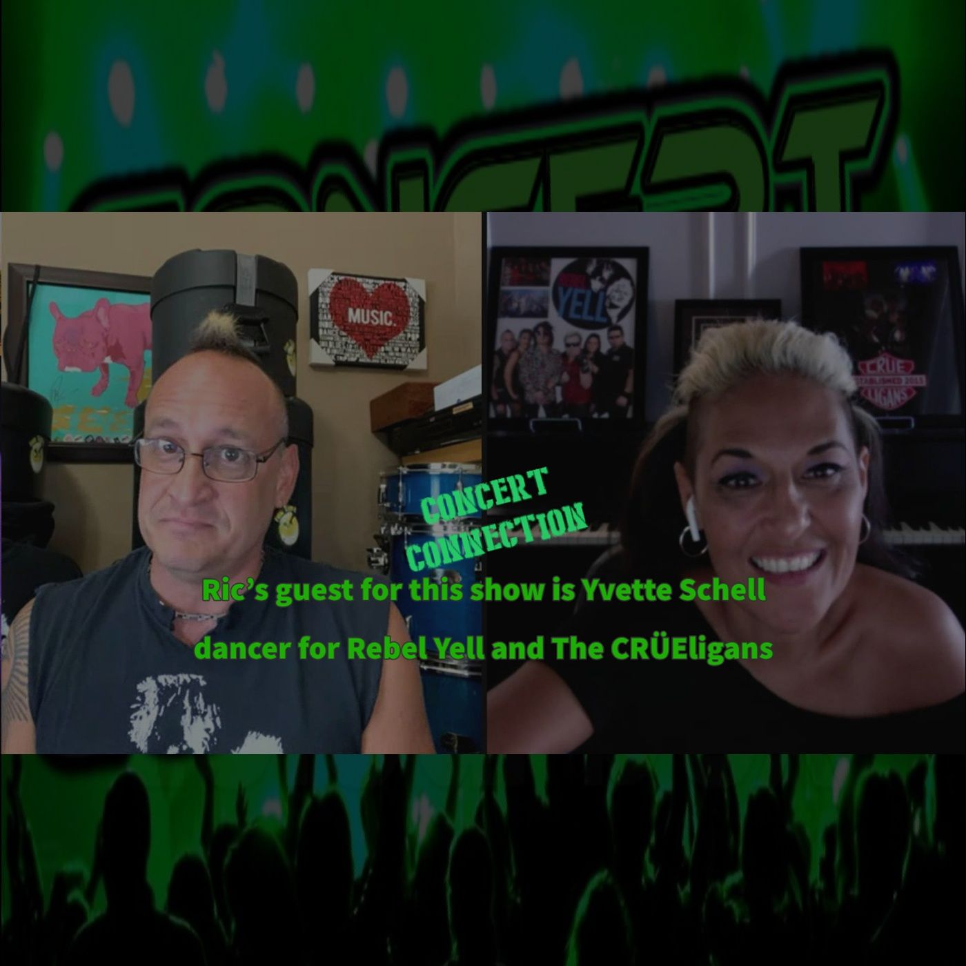 CC August 13, 2020 Ric’s guest for this show is Yvette Schell dancer for Rebel Yell and The  CRÜEligans episode artwork