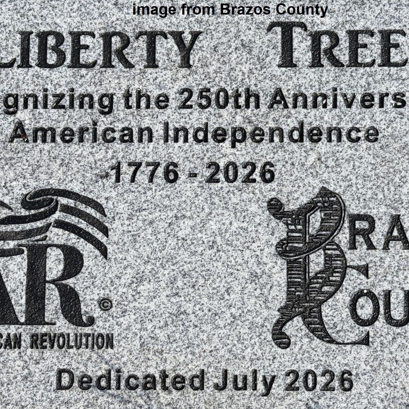 Invitation to attend Thursday's planting of Brazos County's "Liberty Tree" episode artwork