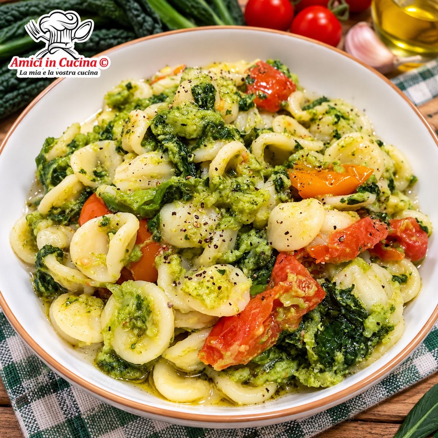 Orecchiette avvolgenti con cime di rapa e pomodorini: il cuore della Puglia in tavola