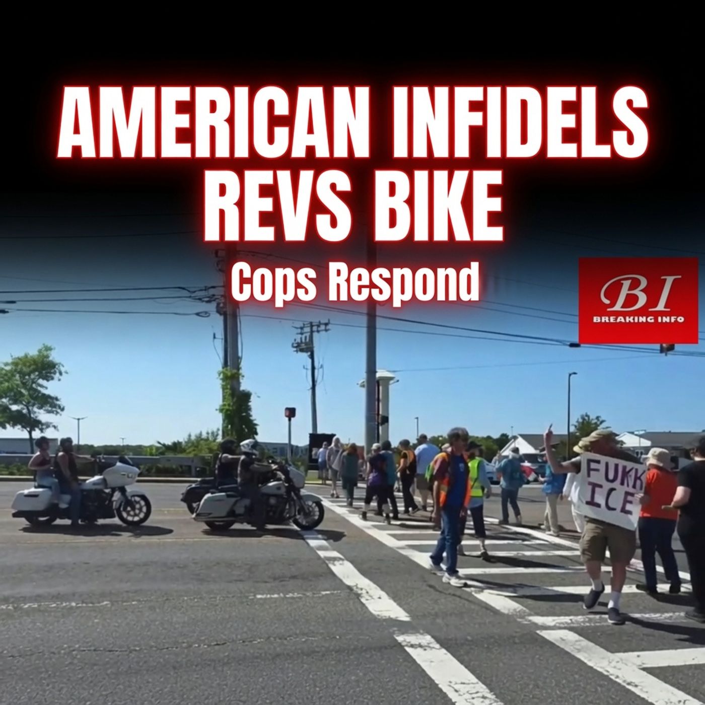 American Infidels MC Revs Bike at Protestors & Cops Do This!