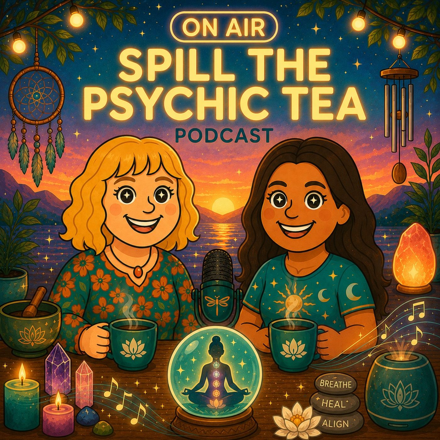 Spill The Psychic Tea Episode 13: Meditation, Healing Frequencies & Finding Calm in a Busy World episode artwork