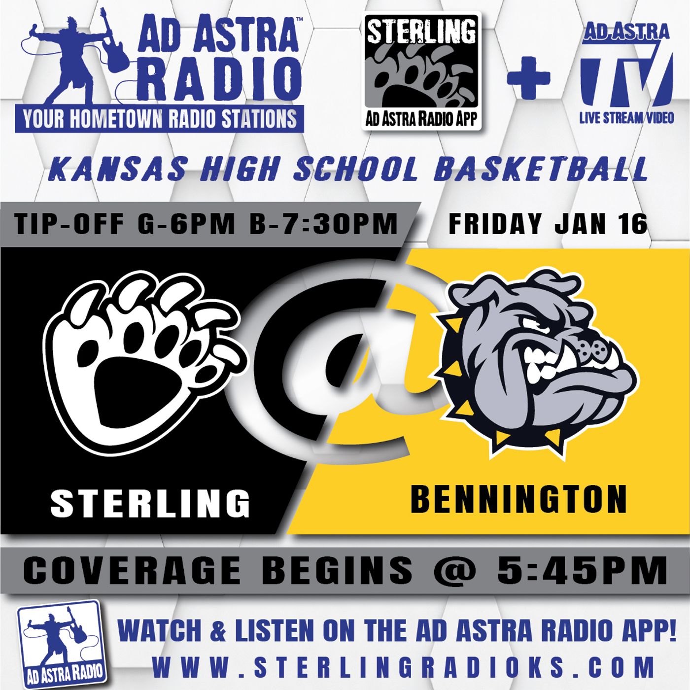 Sterling Blackbears at Bennington Bulldogs High School Basketball (January 16, 2026) episode artwork