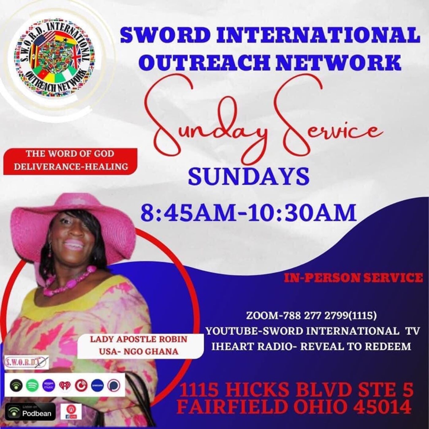 SWORD TV INTERNATIONAL NETWORK SUNDAY SERVICE LADY APOSTLE ROBIN