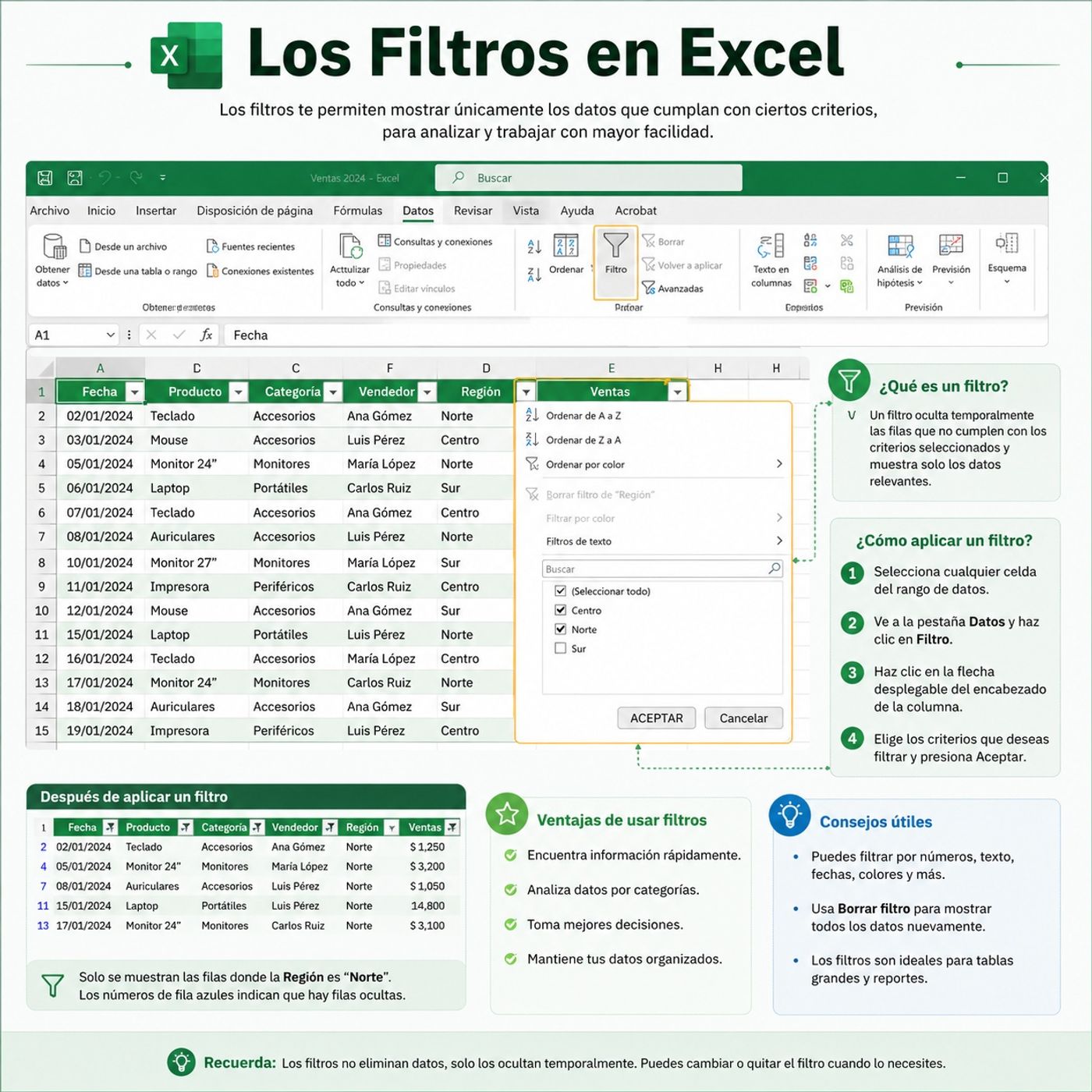 Los Filtros en Excel