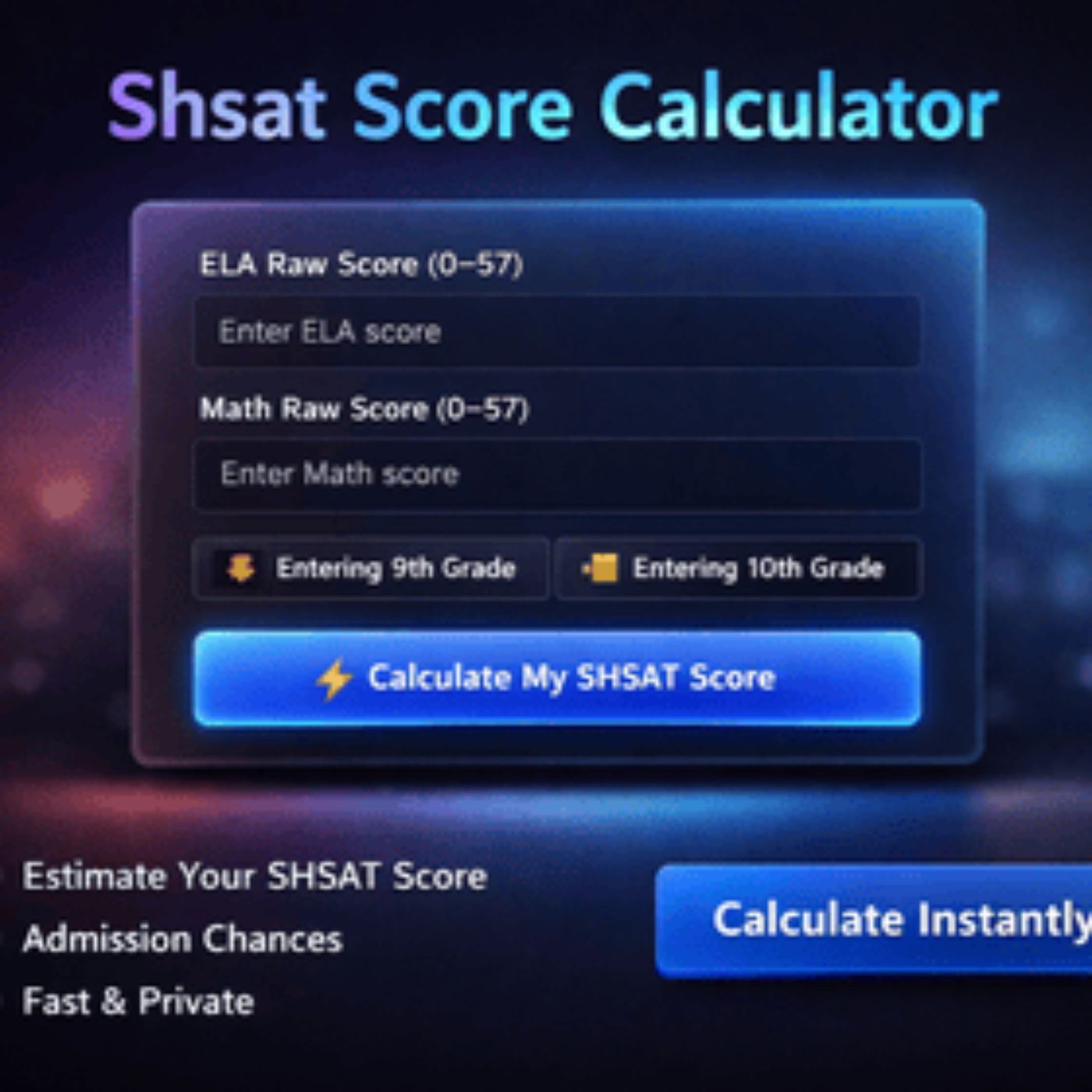 SHSAT Score Calculator cover