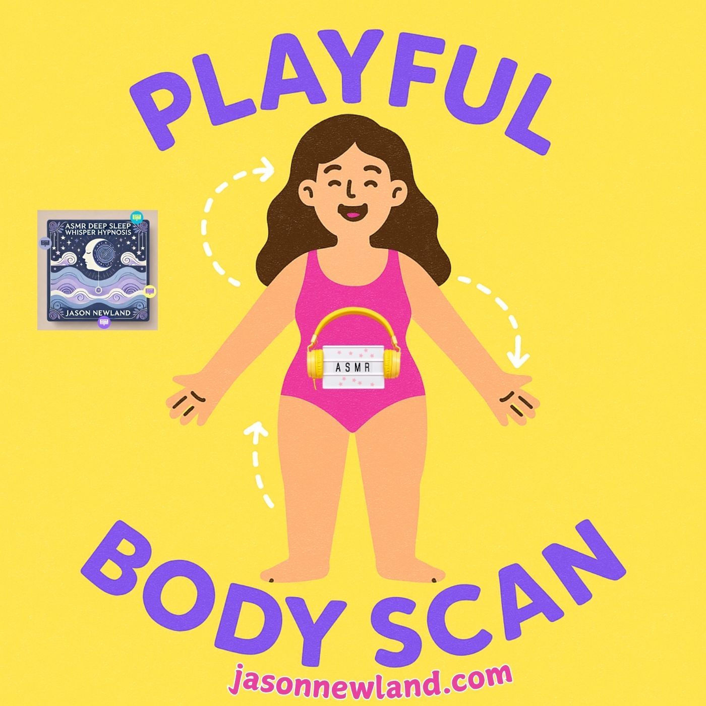 (music) (10 hours) (ASMR) PLAYFUL BODY SCAN | Deep Sleep Whisper Hypnosis #532 | Jason Newland | 10th April 2025