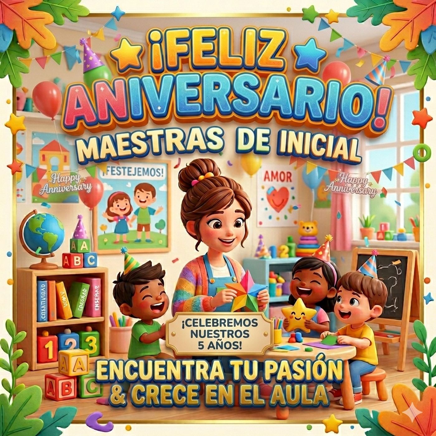 feliz aniversario del nivel  inicial