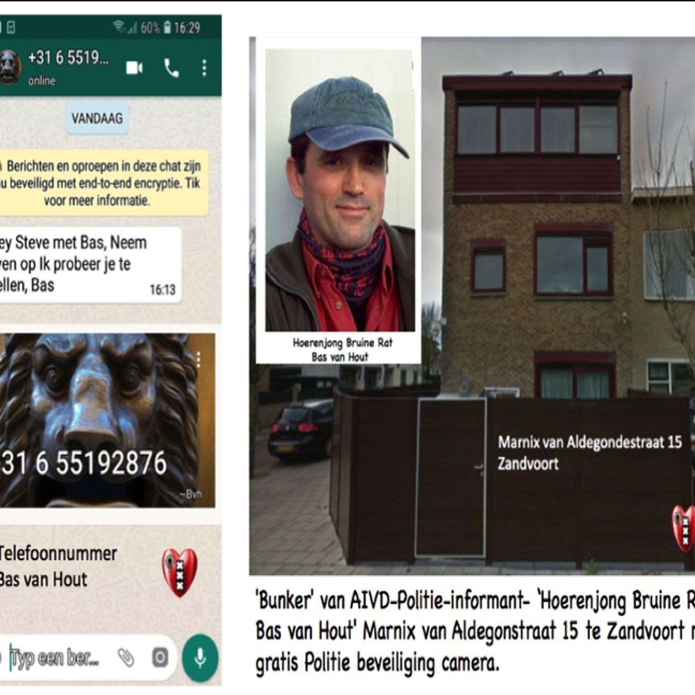Breaking News: AIVD Informant Hoerenjong Bruine Rat Bas van Hout belt Steve Brown om hem te bedreigen (audio).