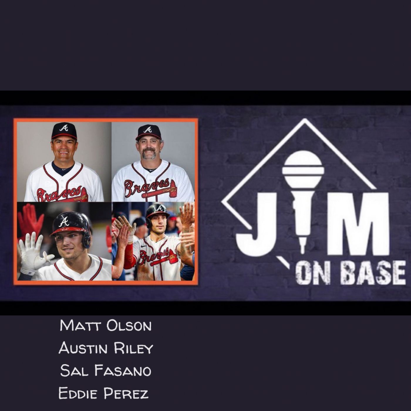 158. Atlanta Braves Sluggers Matt Olson & Austin Riley with Coaches Eddie Perez & Sal Fasano