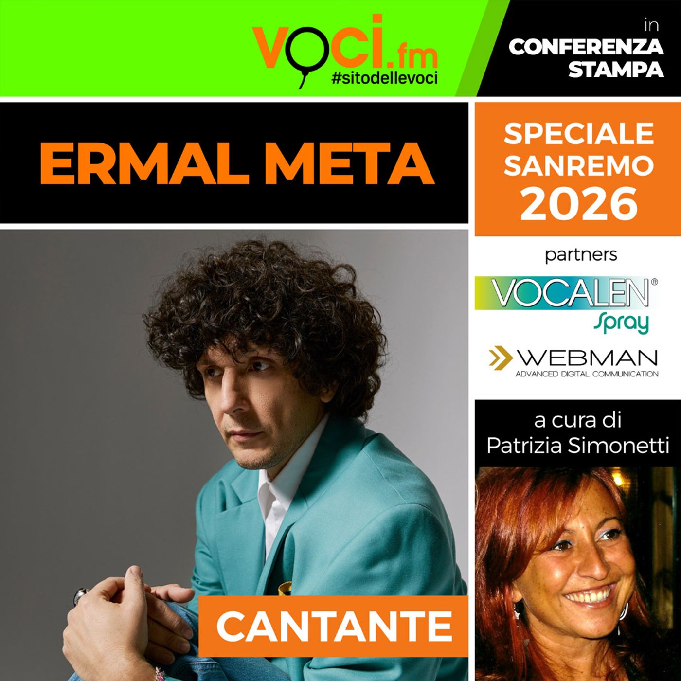 SANREMO 2026: conferenza stampa con ERMAL META su VOCI.fm - clicca play e ascolta